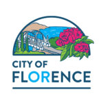 City of Florence logo with bridge and rhododendron art