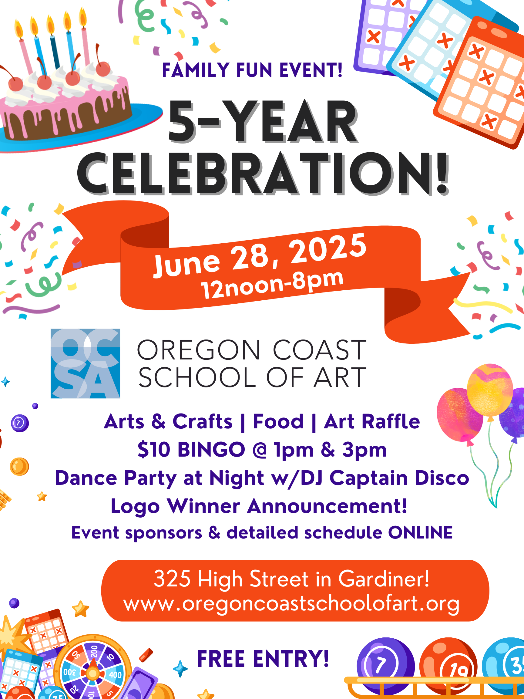 Oregon Coast School of Art Celebrates 5 Years with Free Family Fun Event in Gardiner