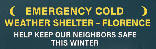 Emergency Cold Weather Shelter-Florence seeks volunteers