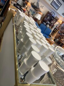 Soup in containers ready to be distributed to community members