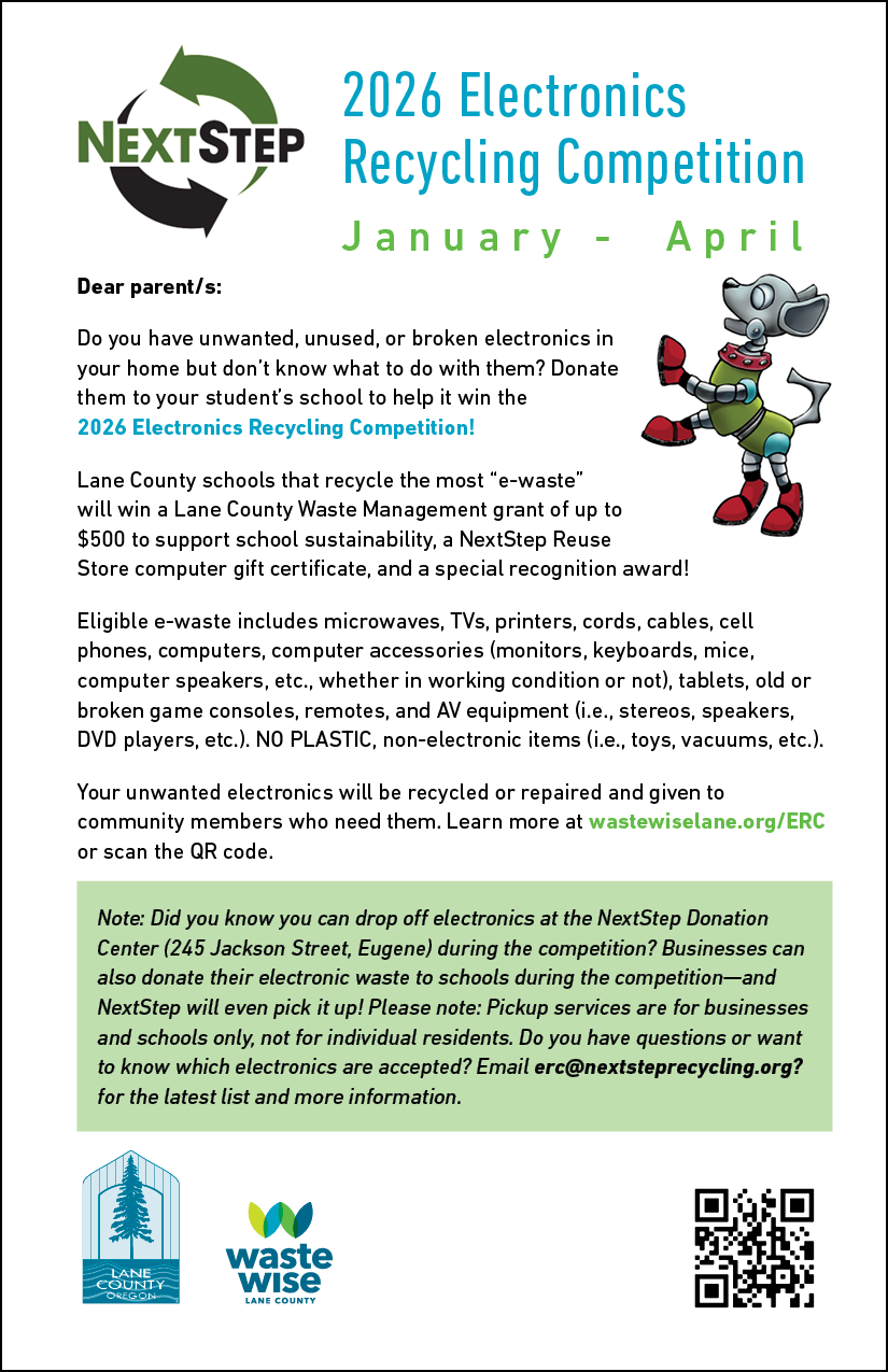 The 2026 Electronics Recycling Competition is Underway at the Siuslaw Elementary and Middle Schools!
