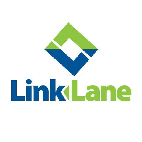 Link Lane logo, green and blue