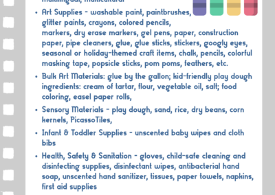 supply list for child care needs