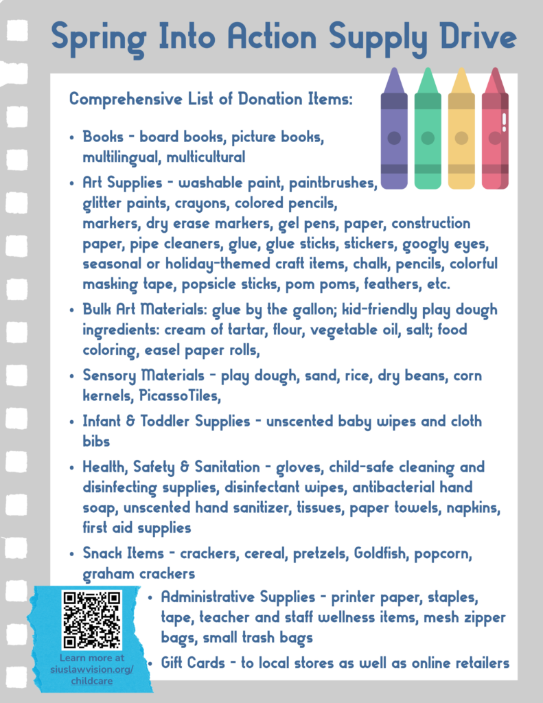 supply list for child care needs