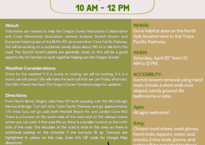 Flier on scotch broom removal event April 25