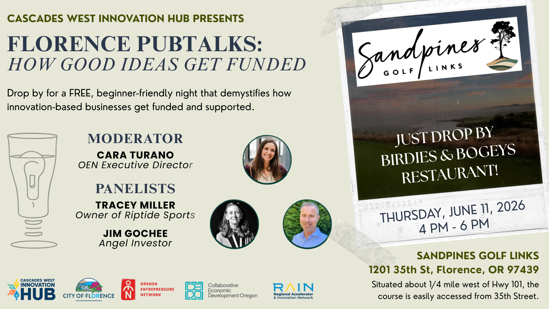 Cascades West Innovation Hub Launches First-Ever Florence PubTalk on How Ideas Get Funded – June 11, 2026