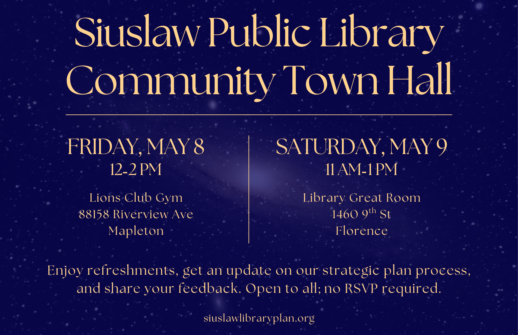 Siuslaw Library seeks community input at May town hall meetings
