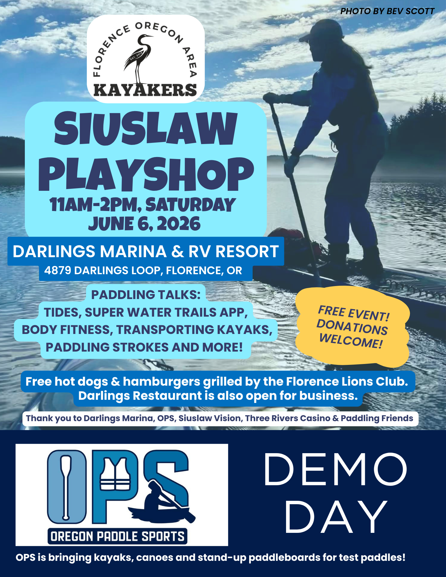 Siuslaw Playshop & Demo Day in Florence – Free Kayak & Paddleboard Event