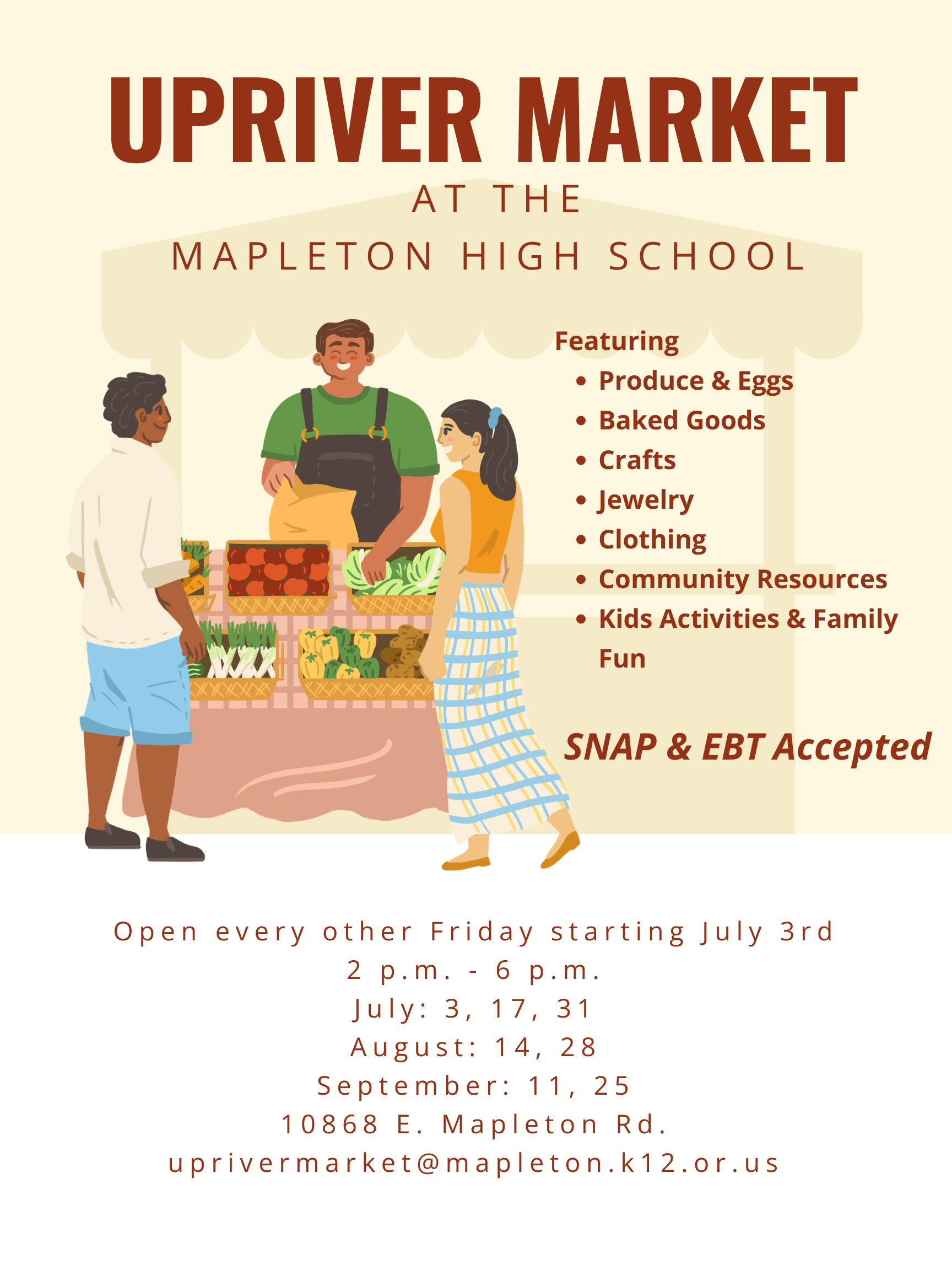 Starting this Friday (7/3), Mapleton Community School to Host Upriver Farmers Market Featuring Fresh Local Produce, Local Vendors, and Student Learning