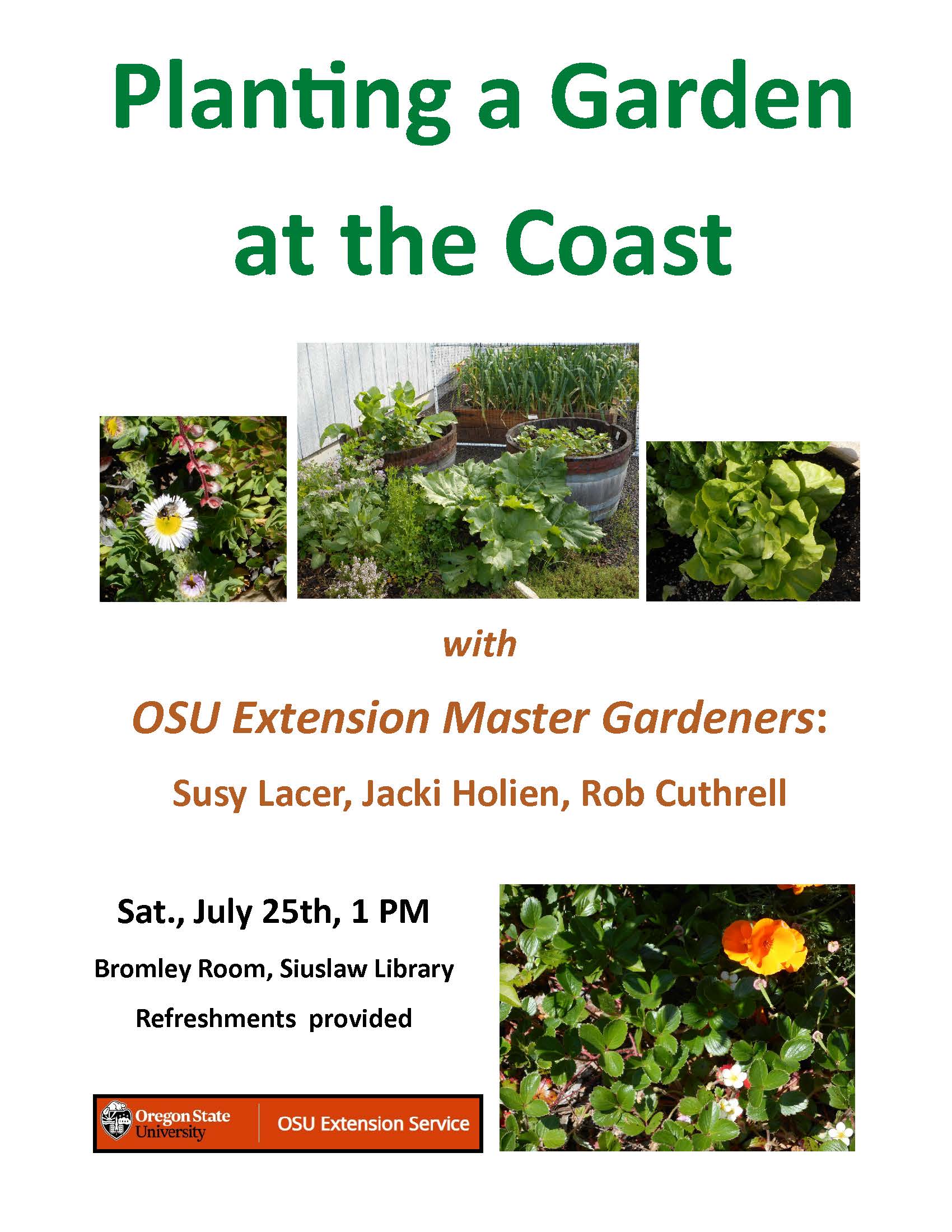 Free Gardening Presentation – Planting a Garden at the Central Oregon Coast